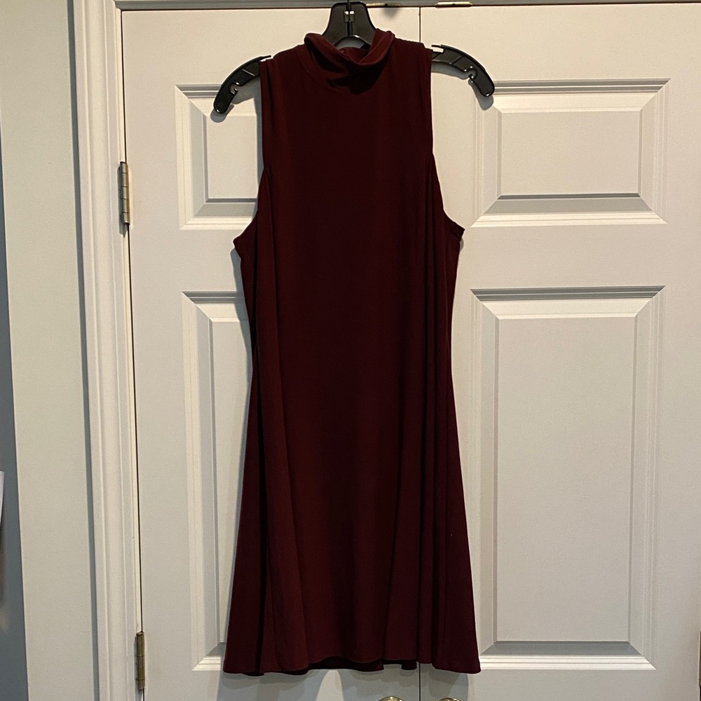 Ralph Lauren Sleeveless Burgundy Midi Dress